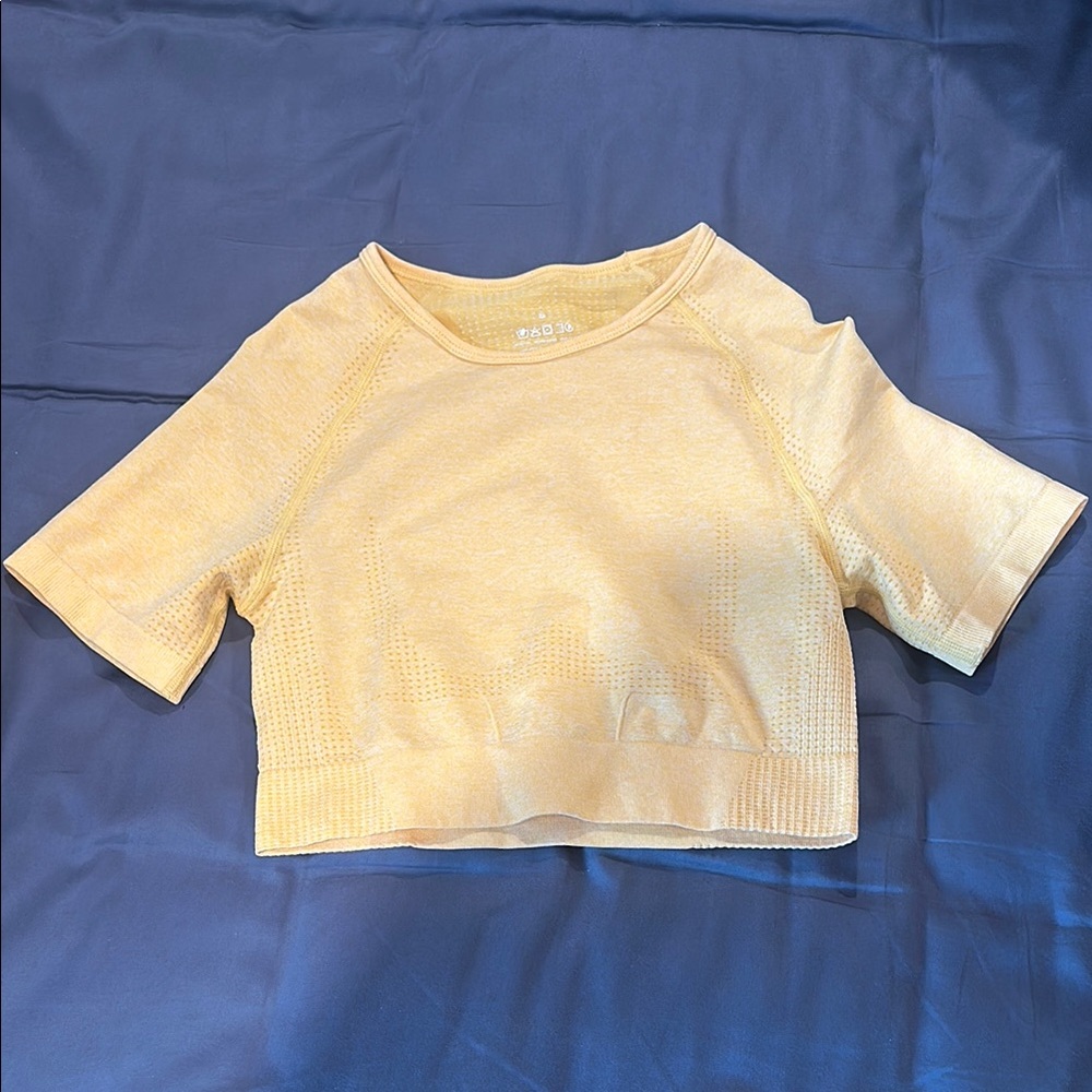 Yellow Cropped Top athletic shirt